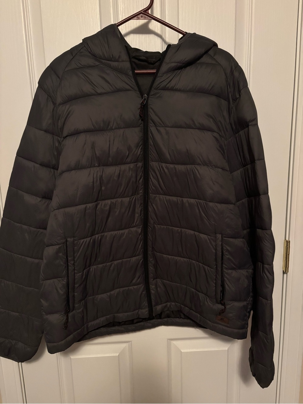 Men's Hooded Quilted Puffer Jacket - Black